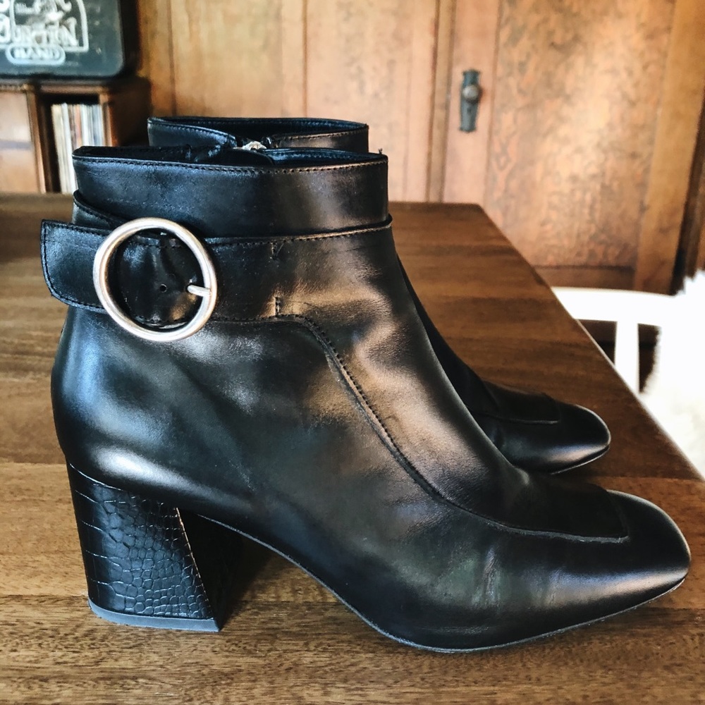 Freda Salvador Black Leather Hendrix Boot Size 8